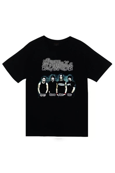 fame-stoned Bullet For My Valentine Baskılı Unisex %100 Pamuk Siyah T-shirt