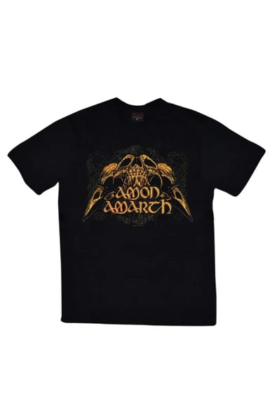 fame-stoned  Amon Amarth Baskılı Unisex %100 Pamuk Siyah T-shirt