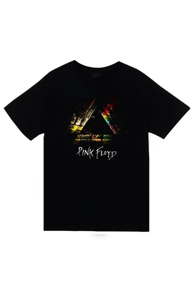 fame-stoned Pink Floyd Baskılı Unisex %100 Pamuk Siyah T-shirt
