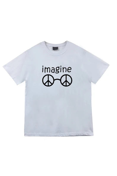 fame-stoned The Beatles Baskılı Unisex %100 Pamuk Beyaz T-shirt