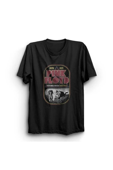 fame-stoned  Pink Floyd Baskılı Unisex %100 Pamuk Siyah T-shirt