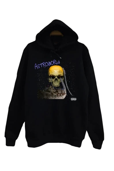 fame-stoned Travis Scott Astroworld Baskılı Çocuk Sweatshirt