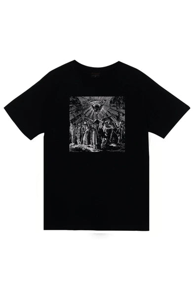 fame-stoned Watain Baskılı Unisex %100 Pamuk Siyah T-shirt