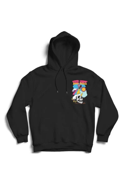 Fame Stoned baskılı siyah kapüşonlu sweatshirt