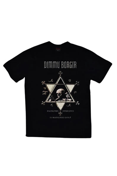 fame-stoned  Dimmu Borgir Baskılı Unisex %100 Pamuk Siyah T-shirt