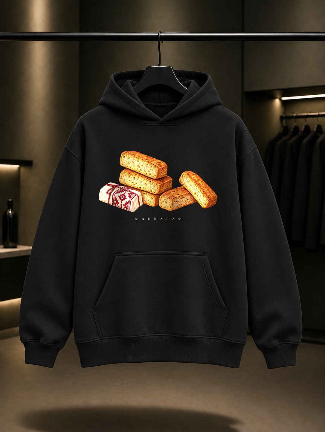 Ankara Beypazarı Kurusu Kapüşonlu Sweatshirt – Siyah