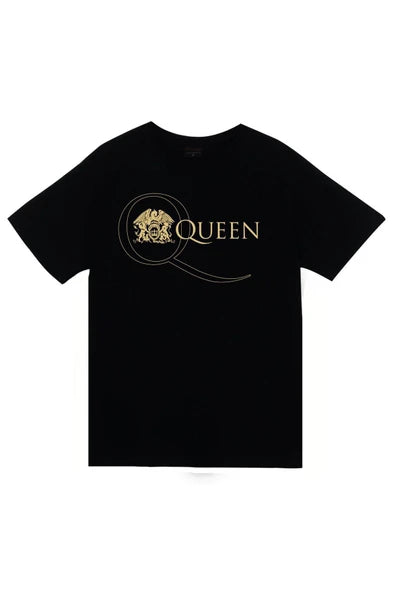 fame-stoned Queen Baskılı Unisex %100 Pamuk Siyah T-shirt