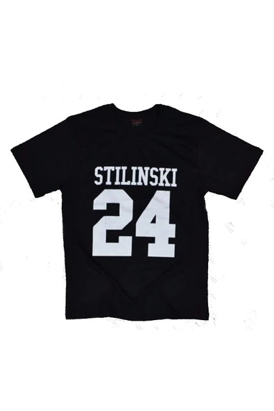 fame-stoned  Unisex Siyah Teen Wolf - Stilinski 24 Baskılı %100 Pamuk Baskılı T-shirt