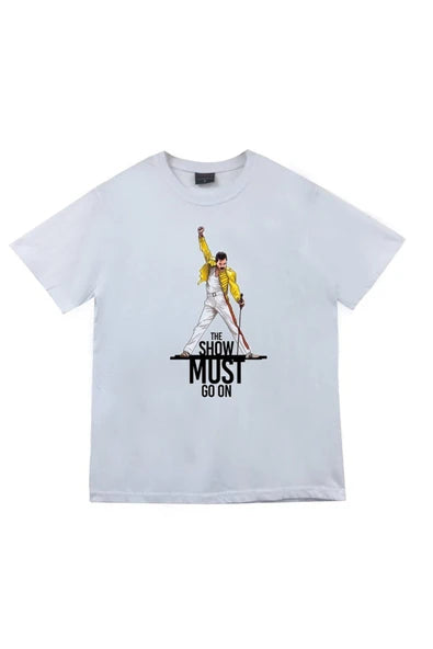 fame-stoned Queen Baskılı Unisex %100 Pamuk Beyaz T-shirt