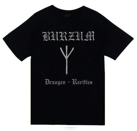 Burzum Müzik Grubu - Draugen - Rarities Baskılı Unisex %100 Pamuk Siyah T-shirt