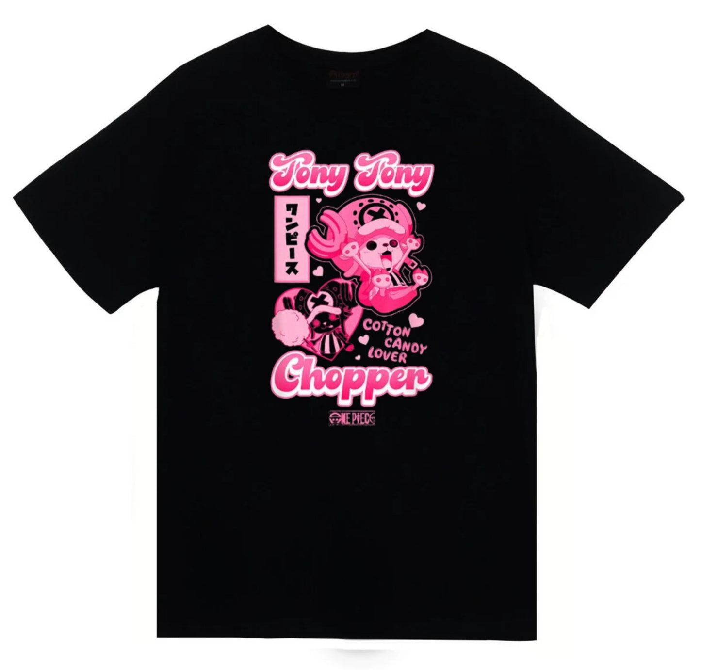 One Piece - Tony Tony Chopper - Anime Baskılı Unisex %100 Pamuk Siyah T-shirt
