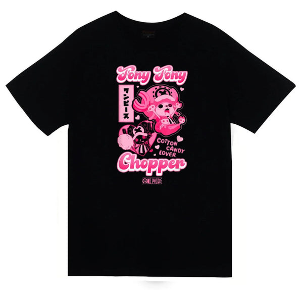 One Piece - Tony Tony Chopper baskılı siyah tişört