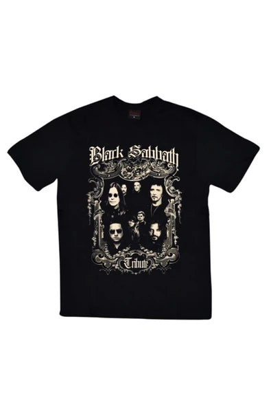 fame-stoned  Black Sabbath Baskılı Unisex %100 Pamuk Siyah T-shirt