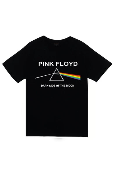 fame-stoned  Pink Floyd Baskılı Unisex %100 Pamuk Siyah T-shirt