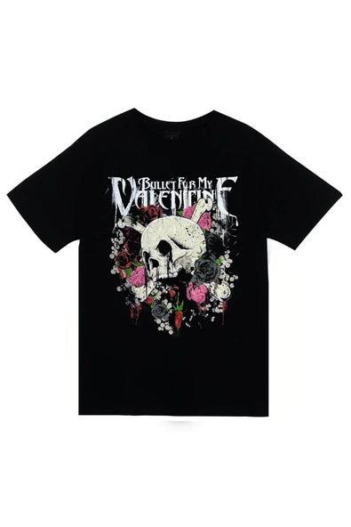 fame-stoned Bullet For My Valentine Baskılı Unisex %100 Pamuk Siyah T-shirt