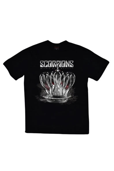 fame-stoned  Erkek Siyah Scorpions Baskılı T-Shirt