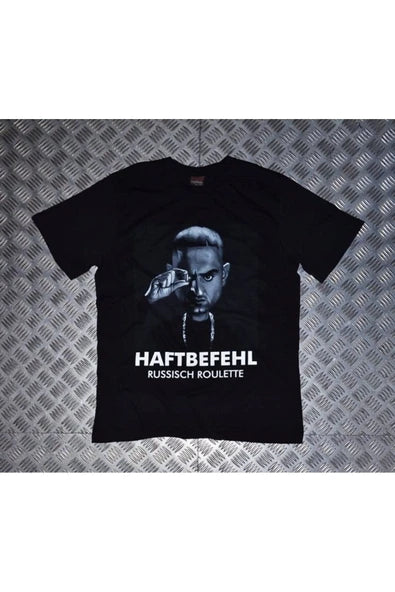 fame-stoned  Unisex Siyah Haftebefehl Baskılı T-shirt