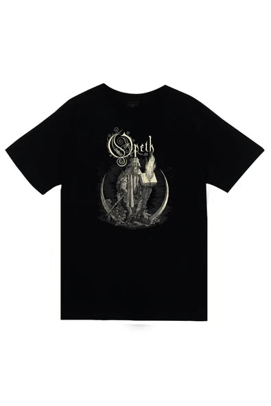 fame-stoned Faith Opeth Müzik Grubu Baskılı Unisex %100 Pamuk Siyah T-shirt