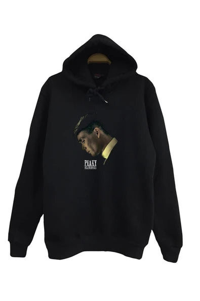 fame-stoned Unisex Siyah Peaky Blinders Baskılı Kapüşonlu Sweatshirt