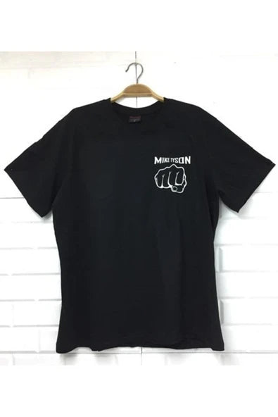 fame-stoned  Mike Tyson Baskılı Unisex %100 Pamuk Siyah T-shirt