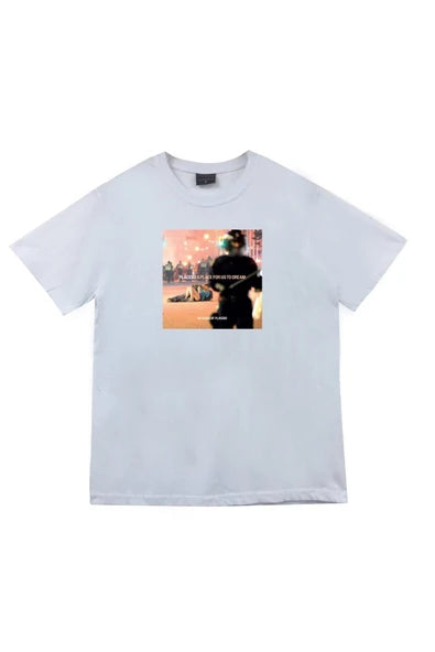 fame-stoned Placebo Baskılı Unisex %100 Pamuk Beyaz T-shirt