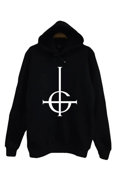 fame-stoned Ghost Baskılı Unisex %100 Pamuk Siyah Kapüşonlu Sweatshirt