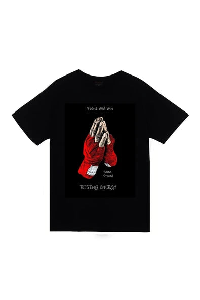 fame-stoned  Focus And Win Fame Stoned Baskılı Unisex %100 Pamuk Siyah T-shirt