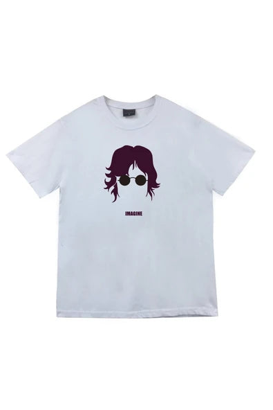 fame-stoned  The Beatles Baskılı Unisex %100 Pamuk Beyaz T-shirt