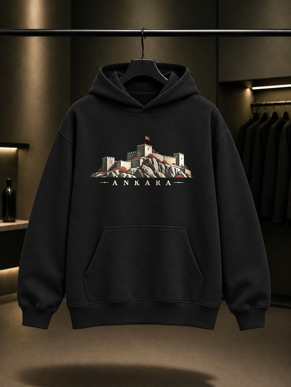 Ankara Kalesi Kapüşonlu Sweatshirt – Siyah