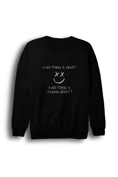 fame-stoned Louis Tomlinson Baskılı Bisiklet Yaka Sweatshirt