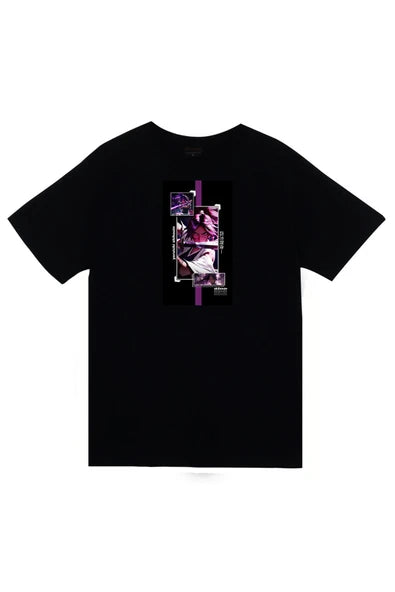 fame-stoned  Bleach Yoruichi Shihouin Anime Baskılı Unisex %100 Pamuk Siyah T-shirt