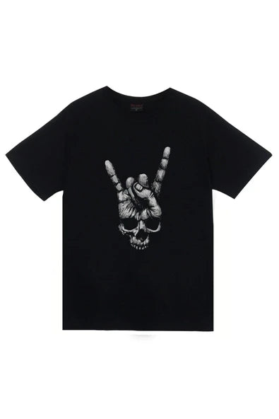 fame-stoned  Kuru Kafa Baskılı Unisex %100 Pamuk Siyah T-shirt
