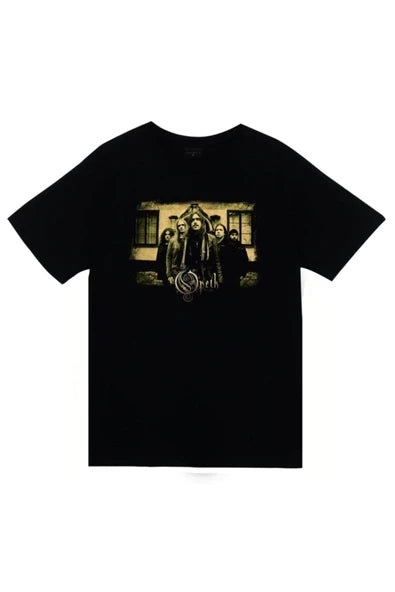 fame-stoned Opeth Müzik Grubu Baskılı Unisex %100 Pamuk Siyah T-shirt