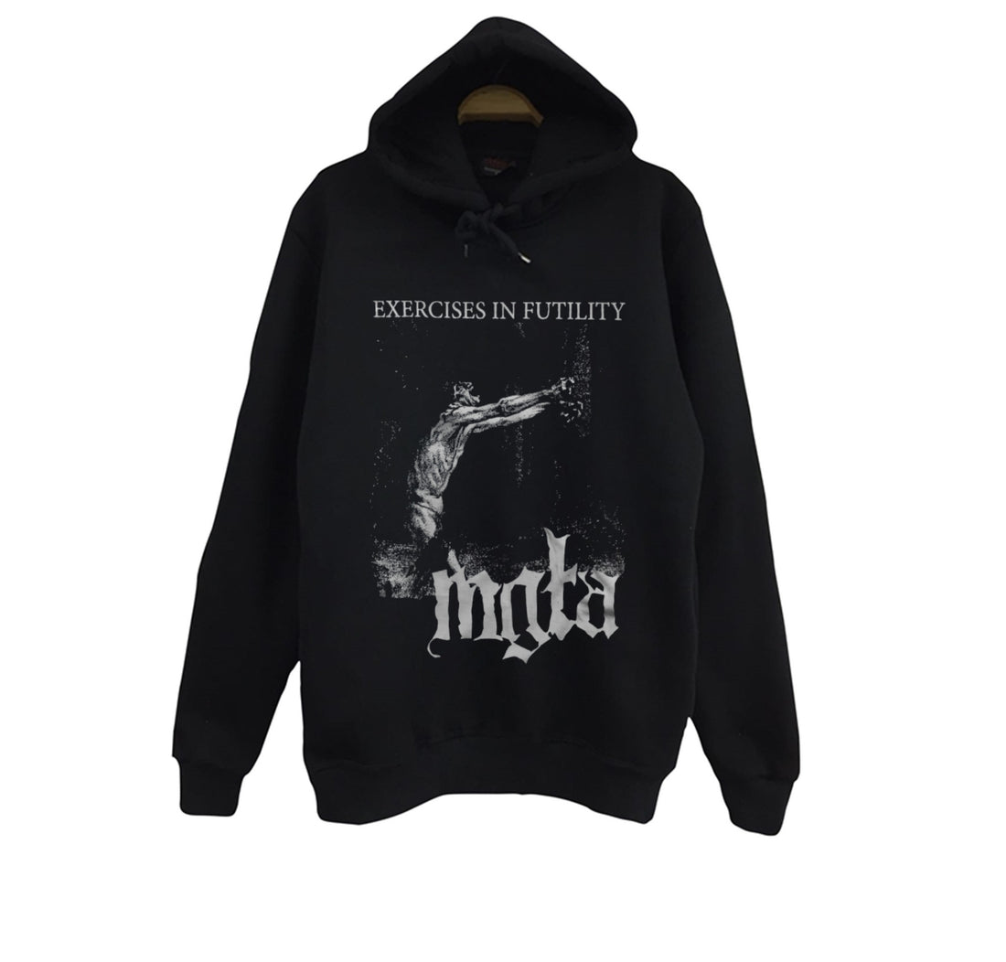 Mgła - Black Metal - Exercises in Futility baskılı siyah kapüşonlu sweatshirt