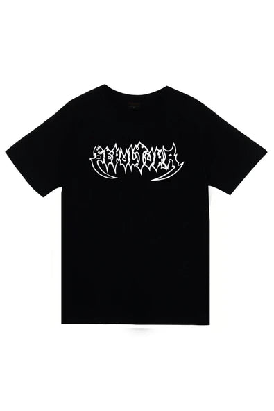 fame-stoned Sepultura Baskılı Unisex %100 Pamuk Siyah T-shirt