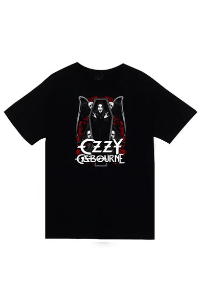 fame-stoned Ozzy Osbourne Baskılı Unisex %100 Pamuk Siyah T-shirt