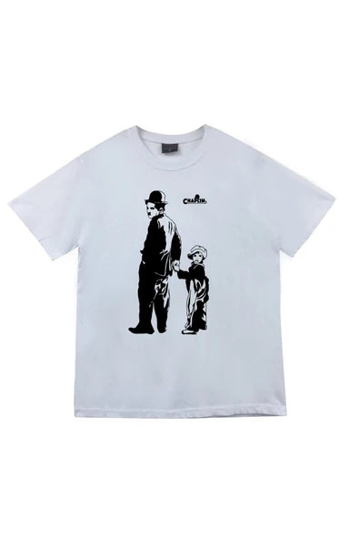 fame-stoned  Charlie Chaplin Baskılı T-shirt