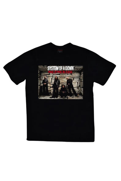 fame-stoned System Of A Down Unisex Baskılı Siyah %100 Pamuk T-shirt