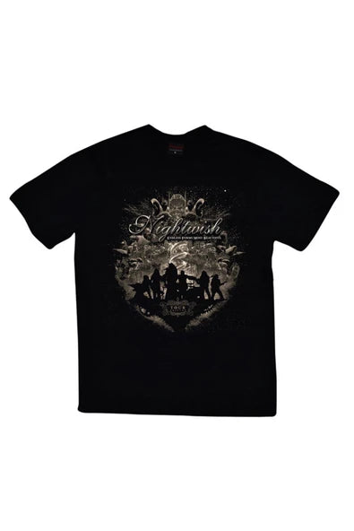 fame-stoned Nightwish Baskılı Unisex %100 Pamuk Siyah T-shirt
