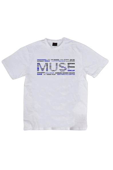 fame-stoned  Muse Baskılı Unisex %100 Pamuk Beyaz T-shirt