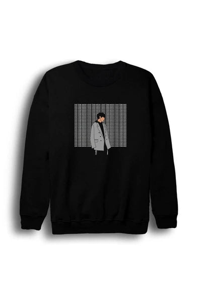 Fame Stoned baskılı siyah sweatshirt