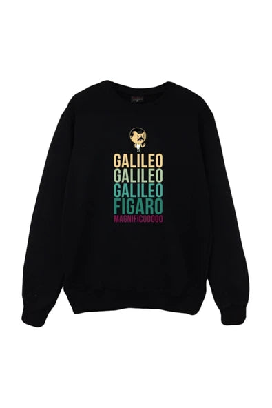 Queen Bohemian Rhapsody sözleri Galileo baskılı siyah sweatshirt