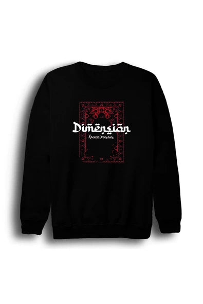 Dimension - Halı - Motif Kırmızı baskılı siyah sweatshirt