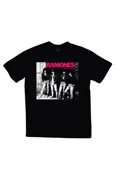 fame-stoned  Unisex Siyah Ramones Baskılı T-shirt