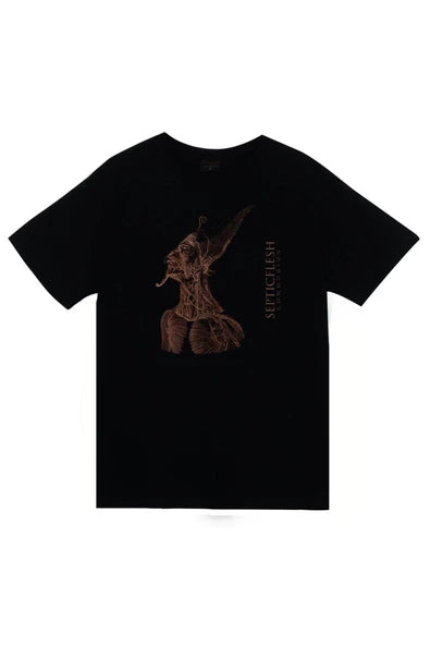fame-stoned Septicflesh Baskılı Unisex %100 Pamuk Siyah T-shirt