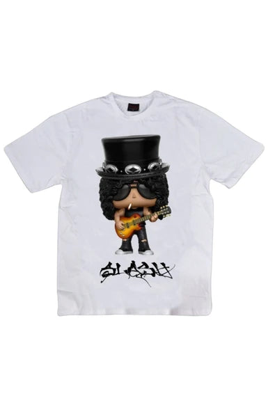 fame-stoned  Guns N Roses Baskılı Unisex %100 Pamuk Beyaz T-shirt