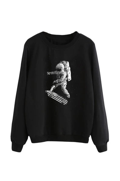 fame-stoned Astronot Baskılı Sweatshirt