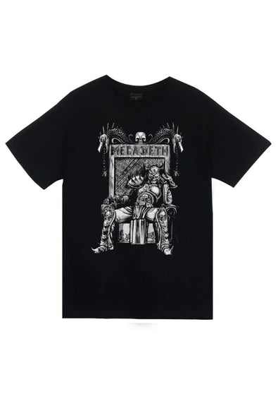 fame-stoned Megadeth Baskılı Unisex %100 Pamuk Siyah T-shirt