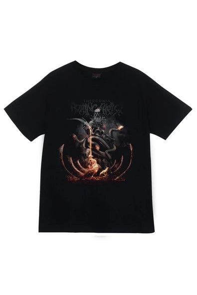 fame-stoned Rotting Christ Baskılı Unisex %100 Pamuk Siyah T-shirt
