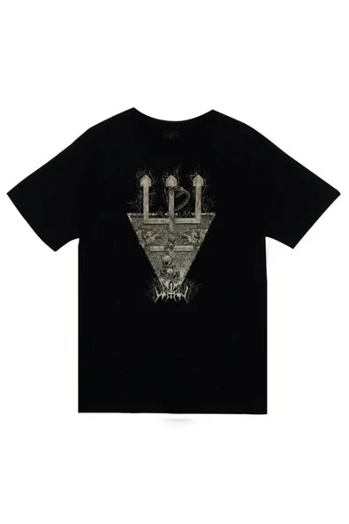 fame-stoned Watain Baskılı Unisex %100 Pamuk Siyah T-shirt